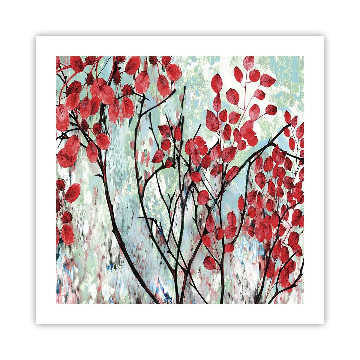Poster - Boom in scharlaken - 50x50 cm