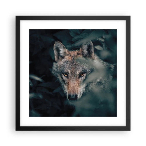 Poster in een zwarte lijst - Jager - 40x40 cm