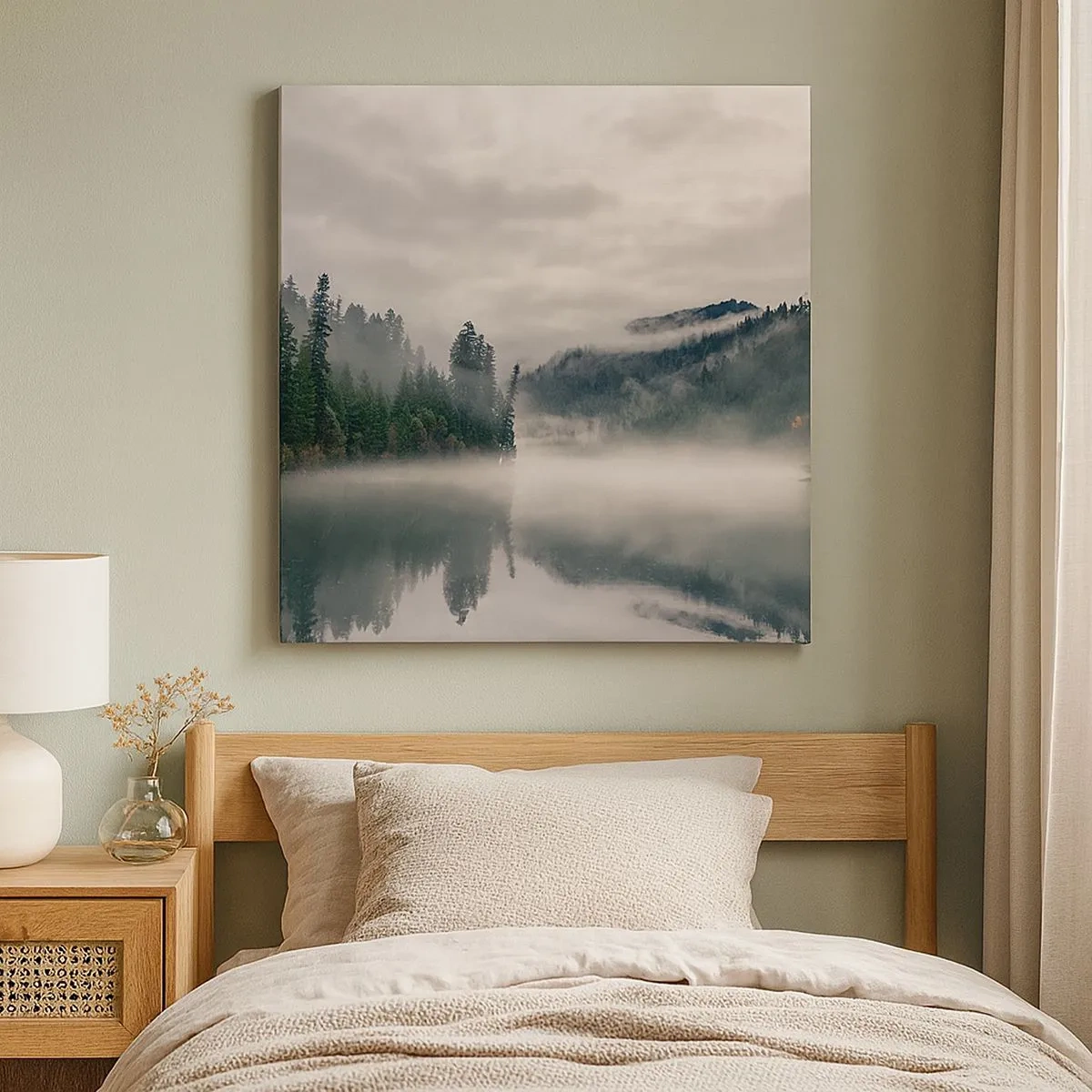 Schilderen op canvas - In reflectie, in de mist - 30x30 cm