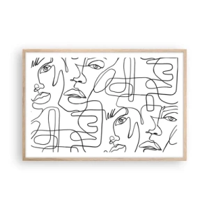 Een poster in een licht eiken lijst - In verwarde emoties - 91x61 cm