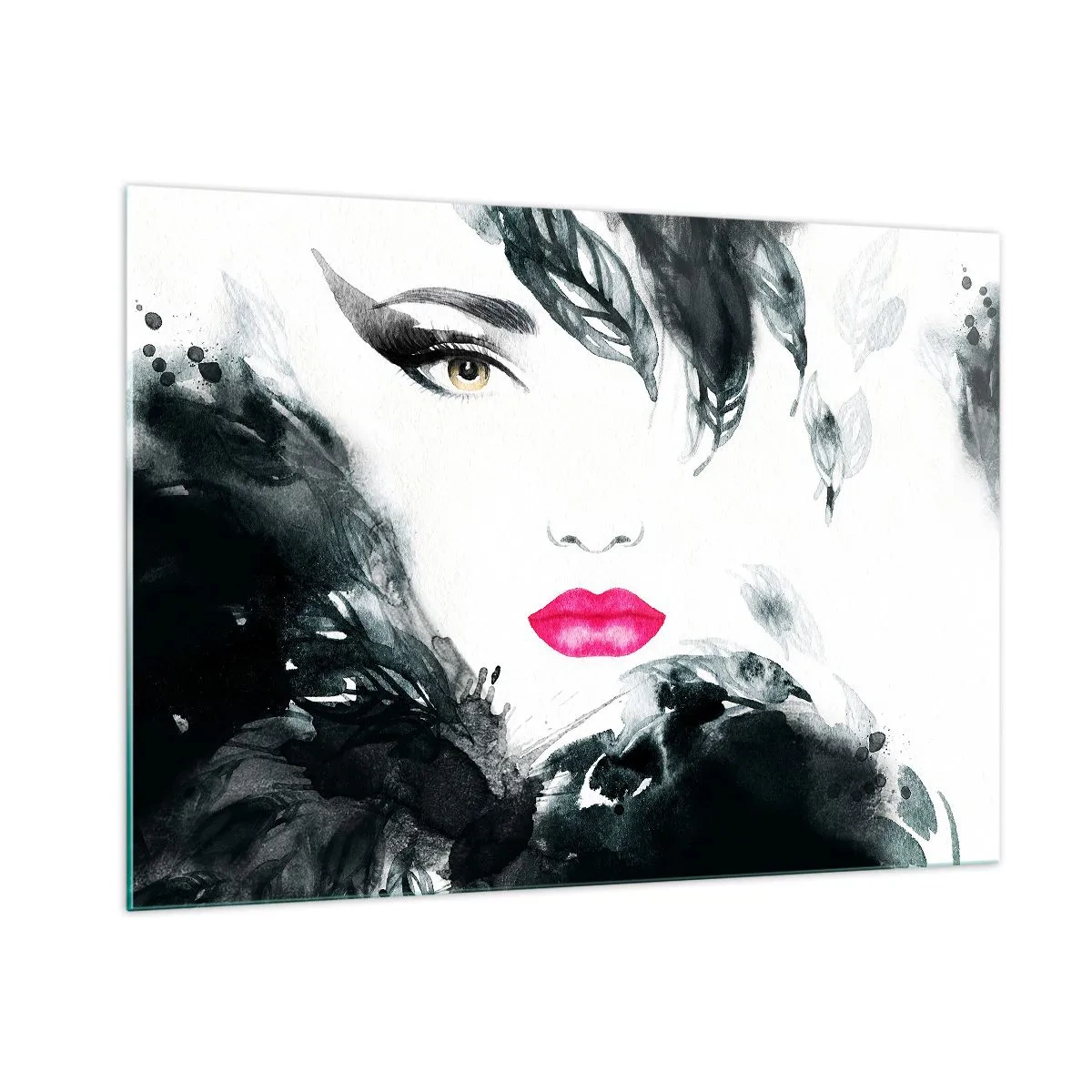Schilderen op glas - Aandacht! Femme fatale - 100x70 cm