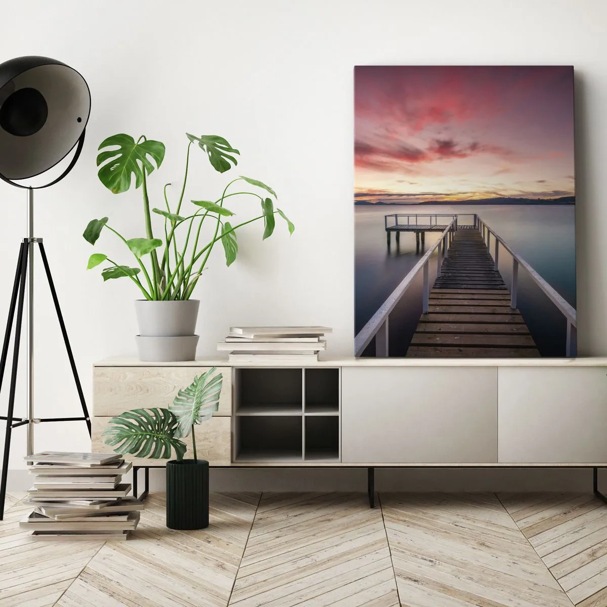 Schilderen op canvas - De zachte vlam van de avond - 55x100 cm