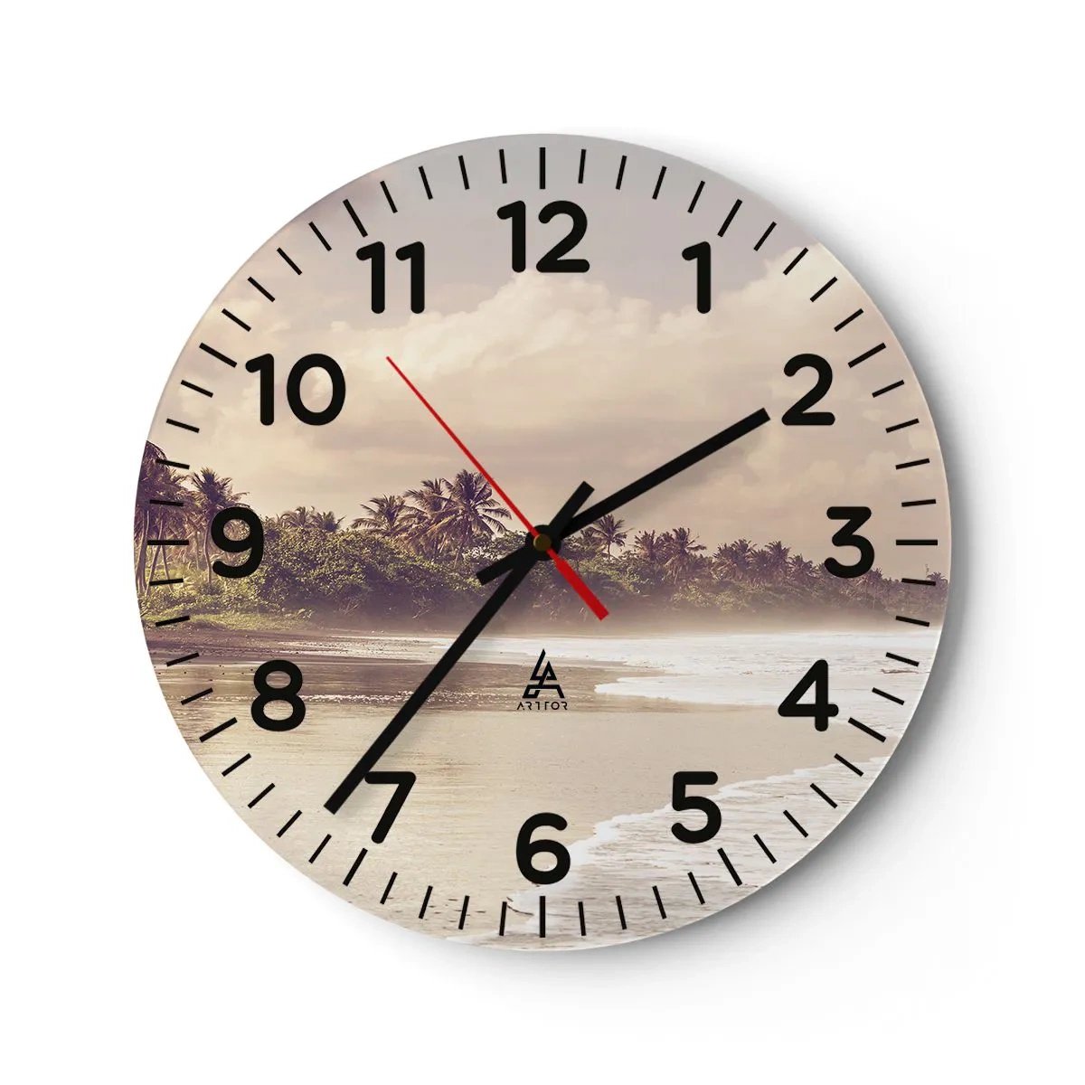 Wandklok - Klok - De streling van de golven - 40x40 cm