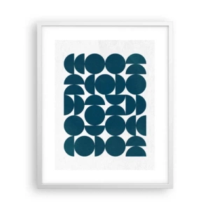 Poster in een witte lijst - Cirkels en halfcirkels - 40x50 cm