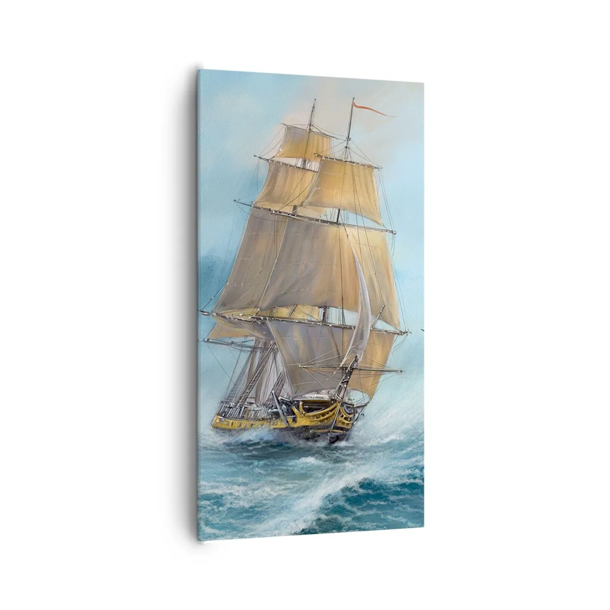 Schilderen op canvas - Haasten over de golven - 65x120 cm