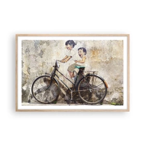 Een poster in een licht eiken lijst - Waar of niet waar? - 91x61 cm