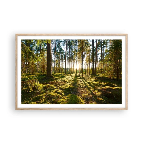 Een poster in een licht eiken lijst - … Achter de zeven bossen - 91x61 cm