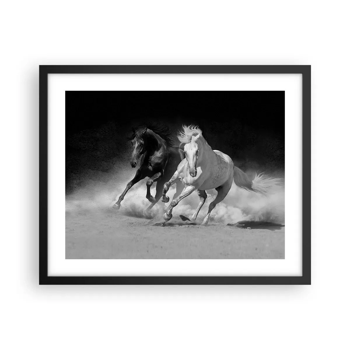 Poster in een zwarte lijst - Vrijheidsgalop - 50x40 cm