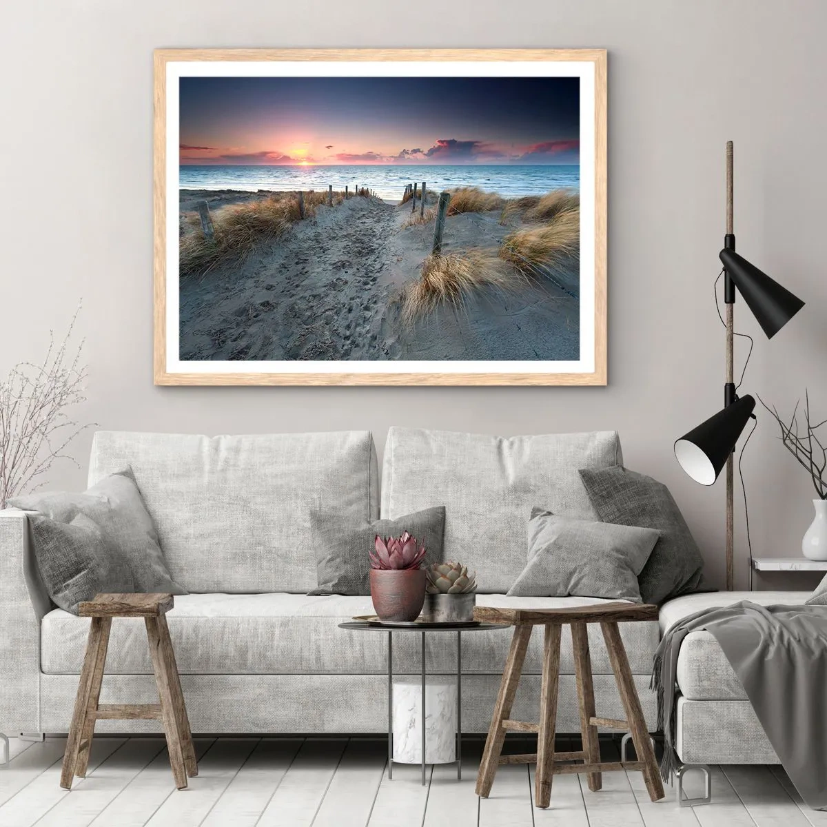 Een poster in een licht eiken lijst - Je liet een regenboog van licht stralend... - 70x50 cm