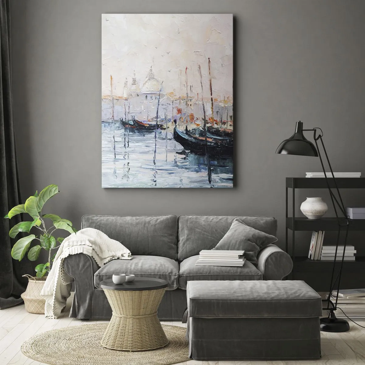 Schilderen op canvas - Achter het water, achter de mist - 80x120 cm