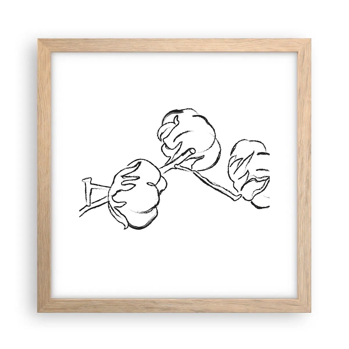 Een poster in een licht eiken lijst - Katoen dons - 30x30 cm