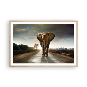 Een poster in een licht eiken lijst - En helemaal niet in een porseleinen pakhuis - 91x61 cm