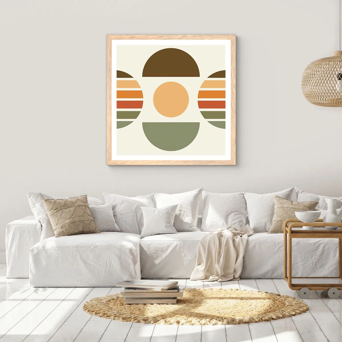 Een poster in een licht eiken lijst - In aardetinten - 30x30 cm