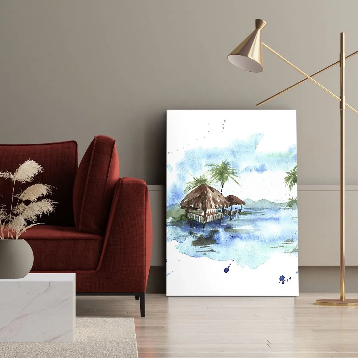 Schilderen op canvas - Ergens in de Stille Oceaan - 50x70 cm