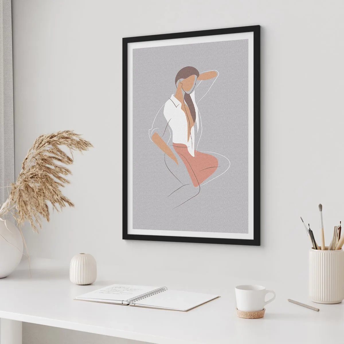 Poster in een zwarte lijst - Omtrek van gracieusheid - 40x50 cm