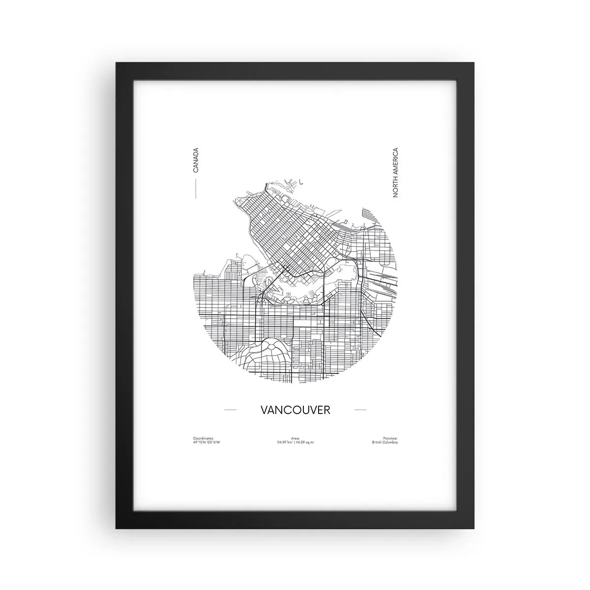 Poster in een zwarte lijst - Anatomie van Vancouver - 30x40 cm