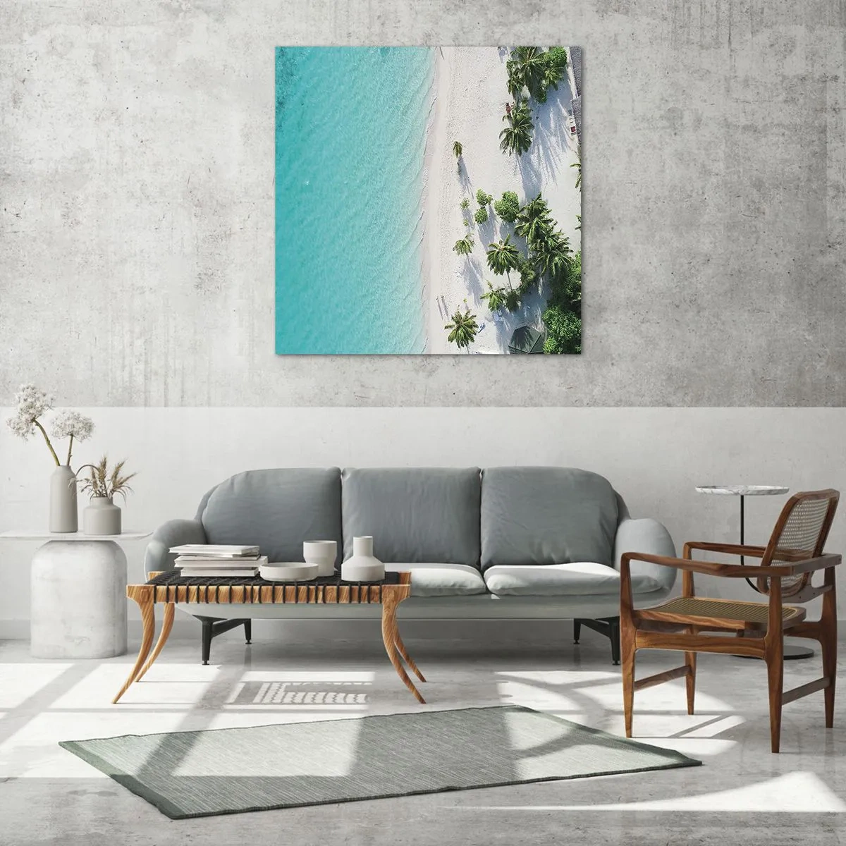 Schilderen op glas - Een vakantie in het paradijs - 50x50 cm