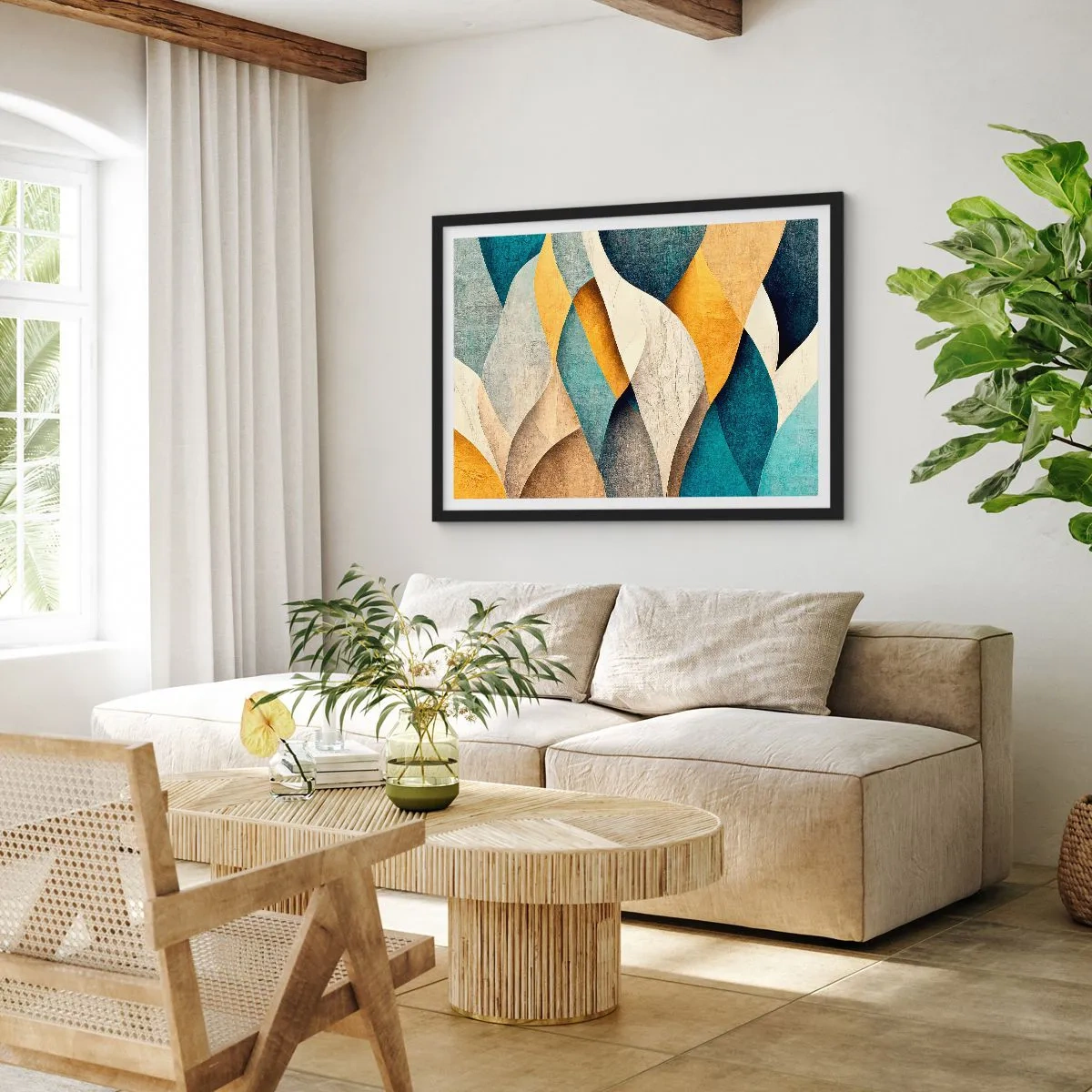 Poster in een zwarte lijst - Ritme en beweging - 70x50 cm