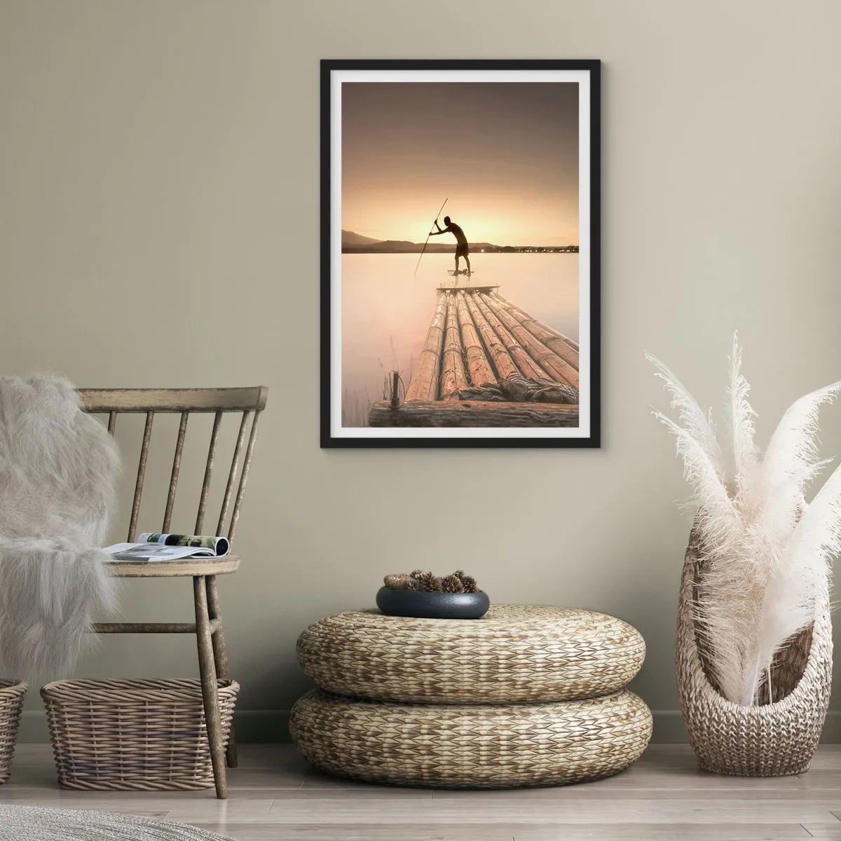 Poster in een zwarte lijst - Voor het slapen gaan - 30x40 cm