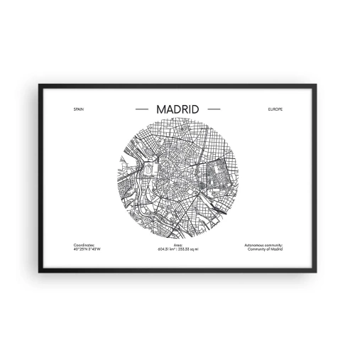 Poster in een zwarte lijst - Anatomie van Madrid - 91x61 cm