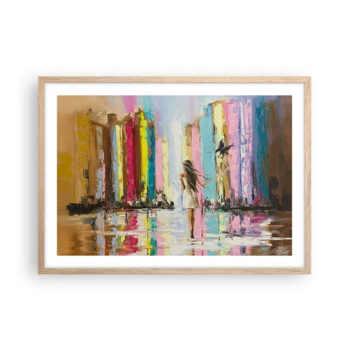 Een poster in een licht eiken lijst - Volg mij - 70x50 cm