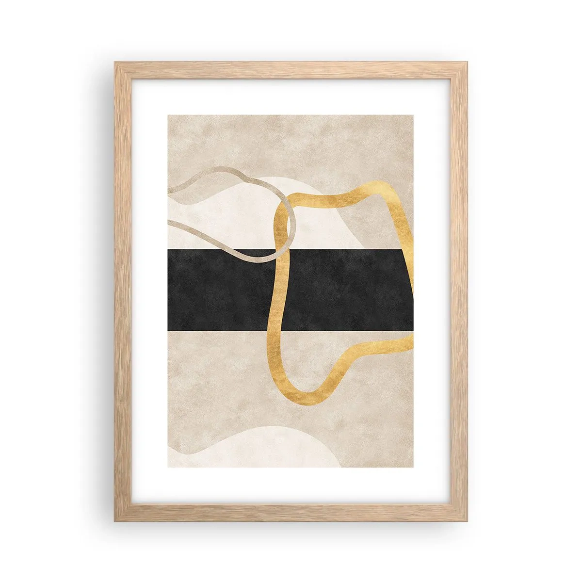Een poster in een licht eiken lijst - Verwarde vormen - 30x40 cm