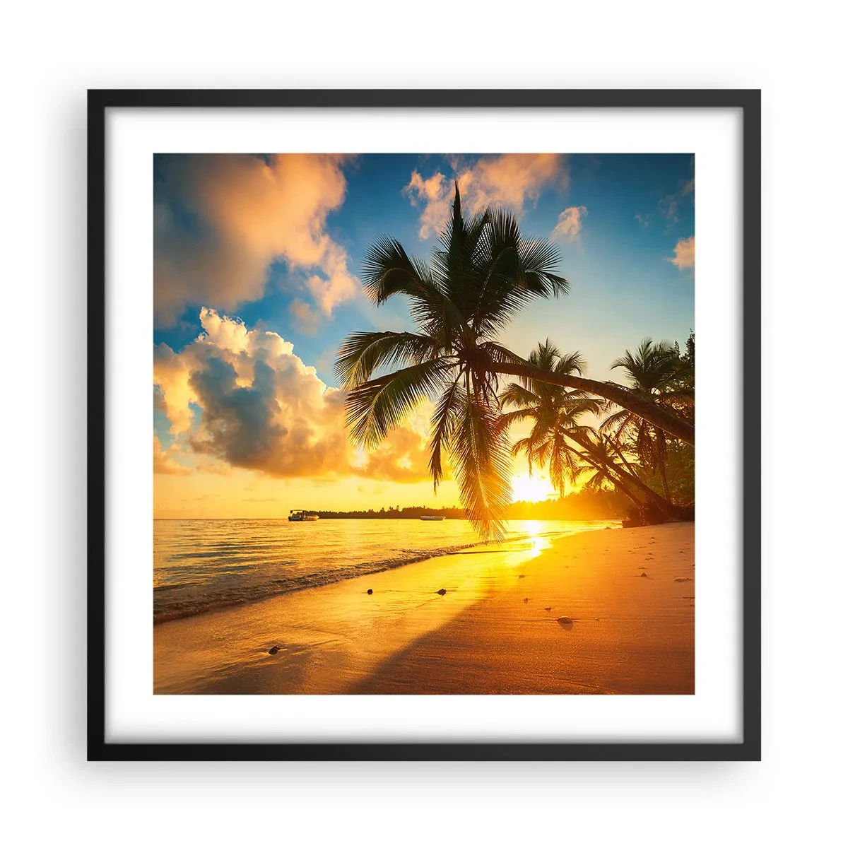 Poster in een zwarte lijst - Caribische droom - 50x50 cm