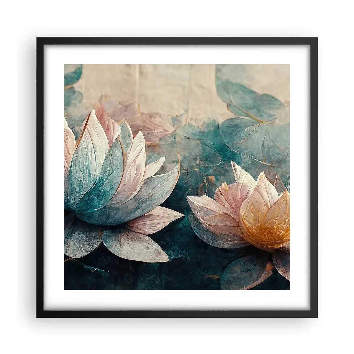 Poster in een zwarte lijst - Sterren van het meer - 50x50 cm