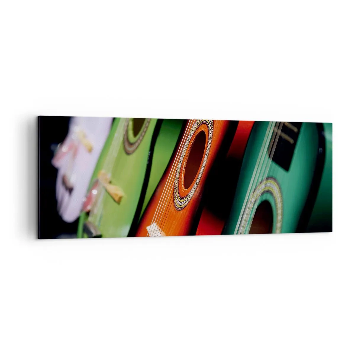 Schilderen op canvas - De gitaar heeft vele kleuren - 140x50 cm