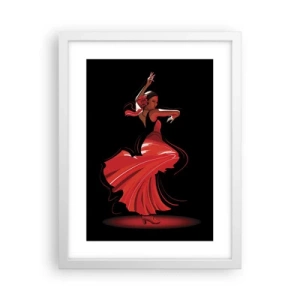 Poster in een witte lijst - De vurige geest van flamenco - 30x40 cm