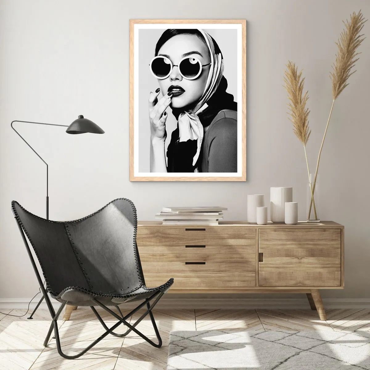 Een poster in een licht eiken lijst - Groeten uit de jaren 60 - 70x100 cm