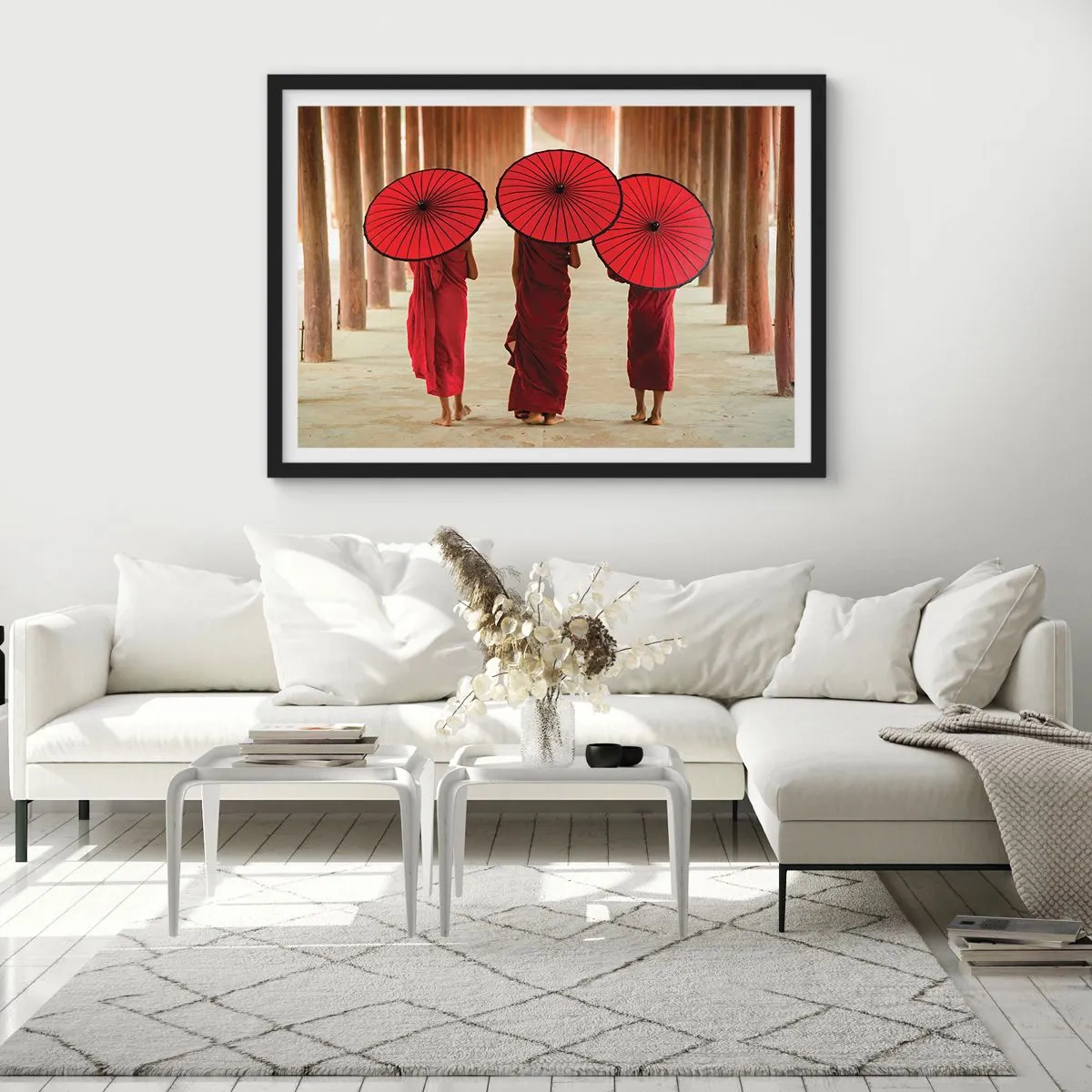 Poster in een zwarte lijst - Op weg naar het Zuivere Land - 100x70 cm