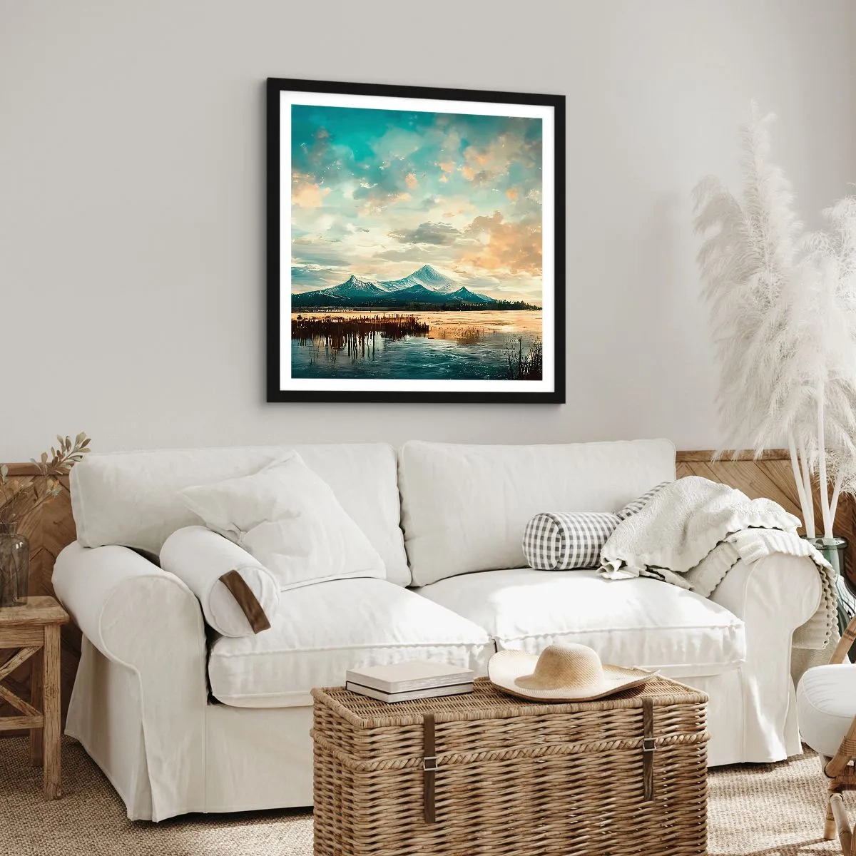 Poster in een zwarte lijst - Onder bescherming van de hemel - 60x60 cm