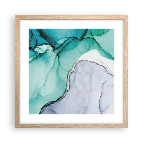 Een poster in een licht eiken lijst - Een studie in turkoois - 40x40 cm