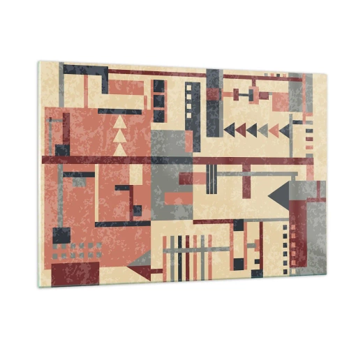Schilderen op glas - Een combinatie van verticalen en horizontalen - 120x80 cm