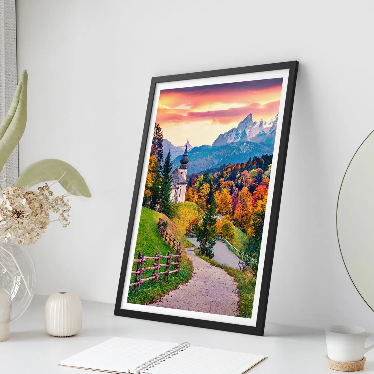 Poster in een zwarte lijst - Landschap zoals geschilderd - 30x40 cm