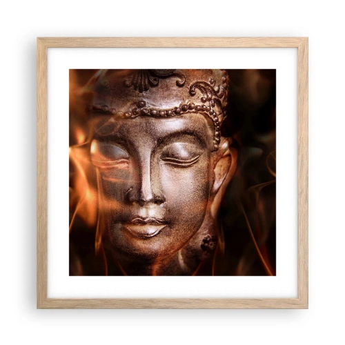 Een poster in een licht eiken lijst - Het bestaat alleen hier en nu - 40x40 cm