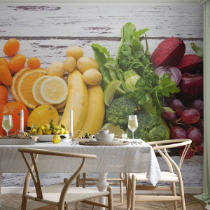 Fotobehang Premium Canvas - Het is niet genoeg? - Gastronomie, Fruit, Groenten - 250x175 cm