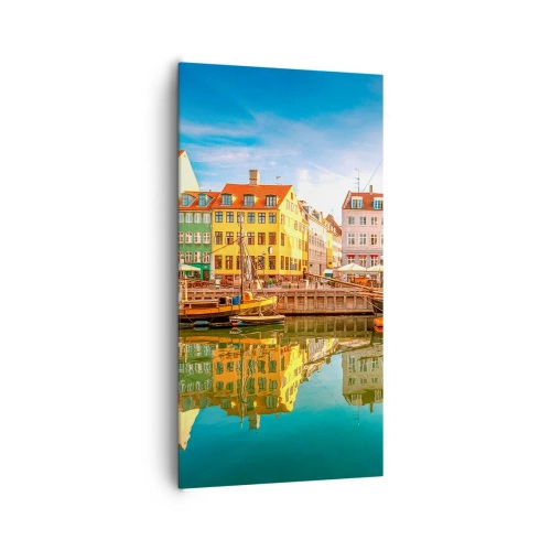 Schilderen op canvas - Over het water zo glad als een spiegel - 65x120 cm