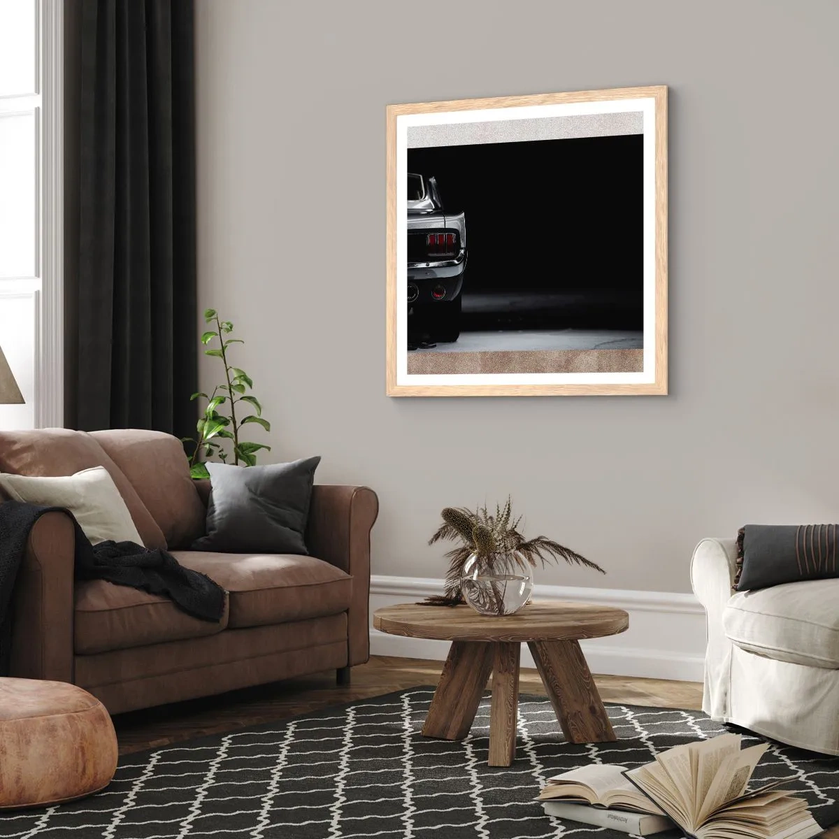 Een poster in een licht eiken lijst - De charme van de klassieker - 60x60 cm