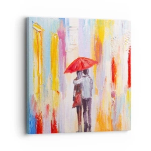 Schilderen op canvas - Laat het maar regenen - 30x30 cm