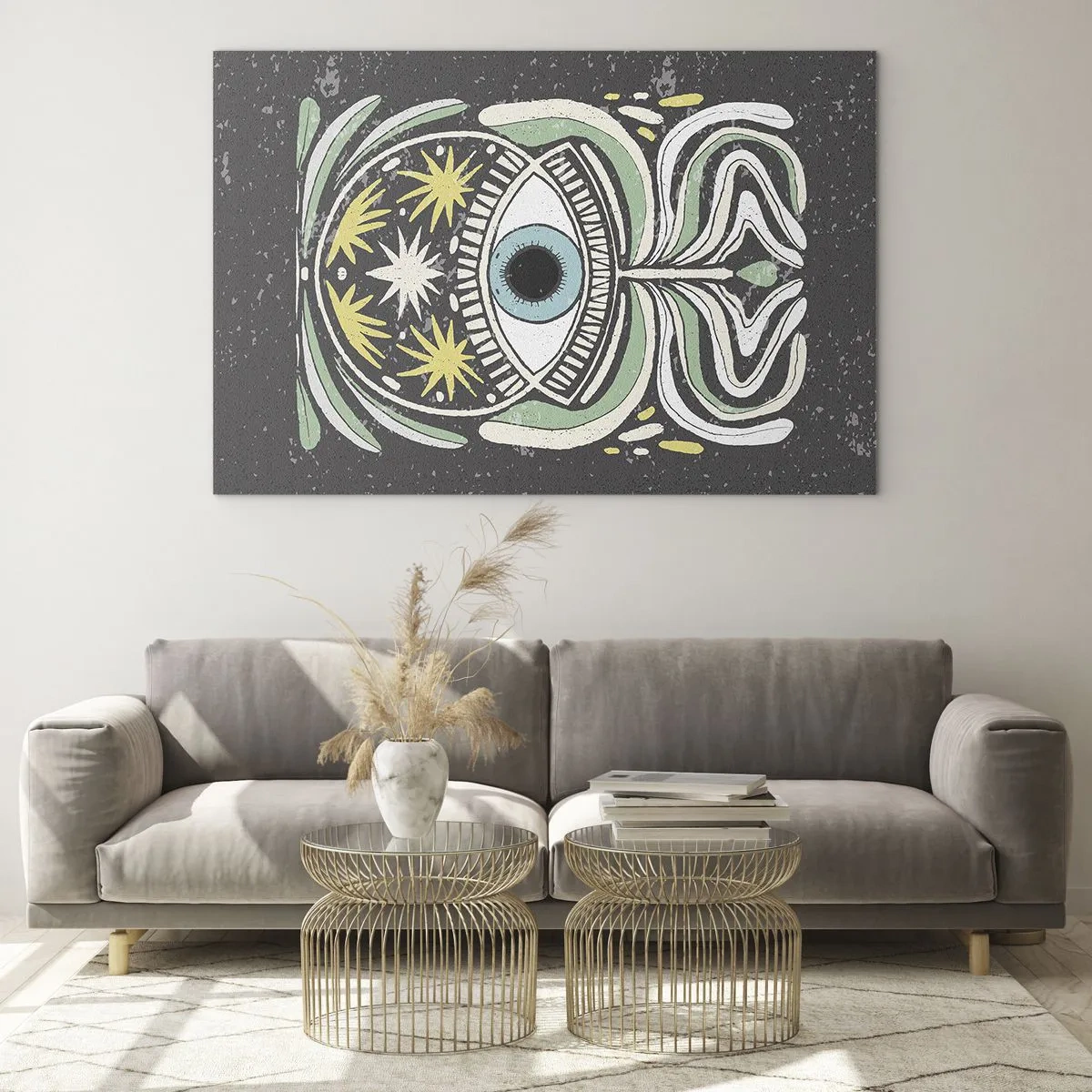 Schilderen op glas - Tribale rituelen - 120x80 cm