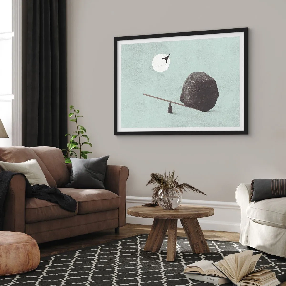 Poster in een zwarte lijst - Vervulde dromen - 70x50 cm