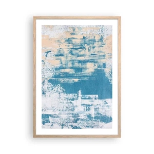 Een poster in een licht eiken lijst - Door een ijspegel - 50x70 cm