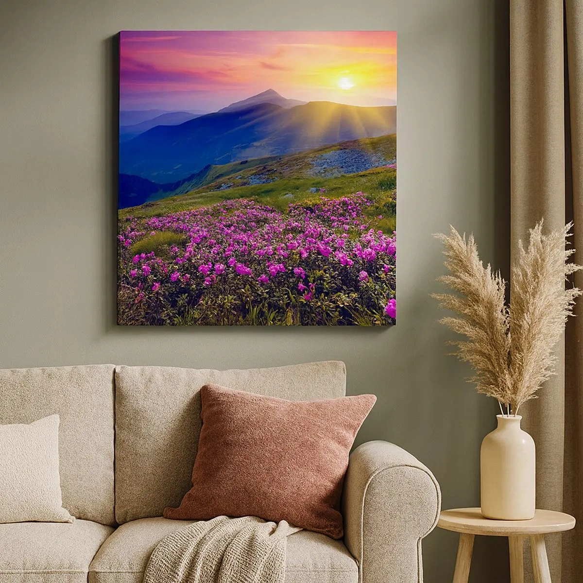 Schilderen op canvas - … En eromheen ruikt het naar bergdennen en de geur van kruiden - 30x30 cm