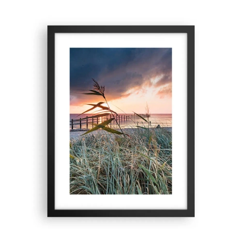 Poster in een zwarte lijst - Het gaat niet met de wind mee - 30x40 cm