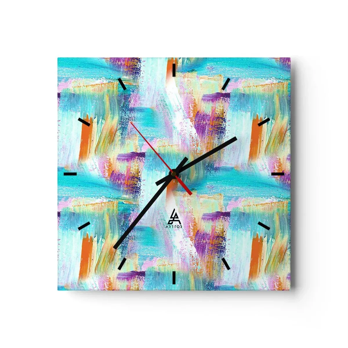 Wandklok - Klok - Vrolijk vlekkerig en besmeurd - 30x30 cm