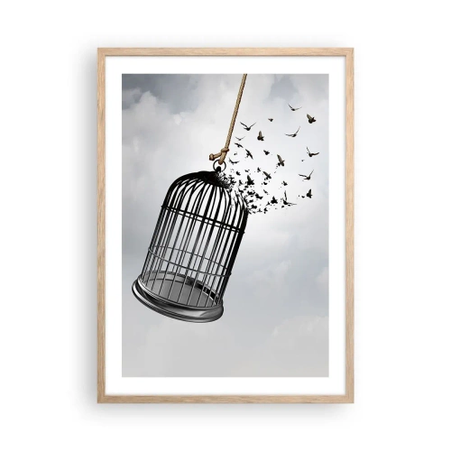 Een poster in een licht eiken lijst - Geloof ... Hoop ... Vrijheid! - 50x70 cm