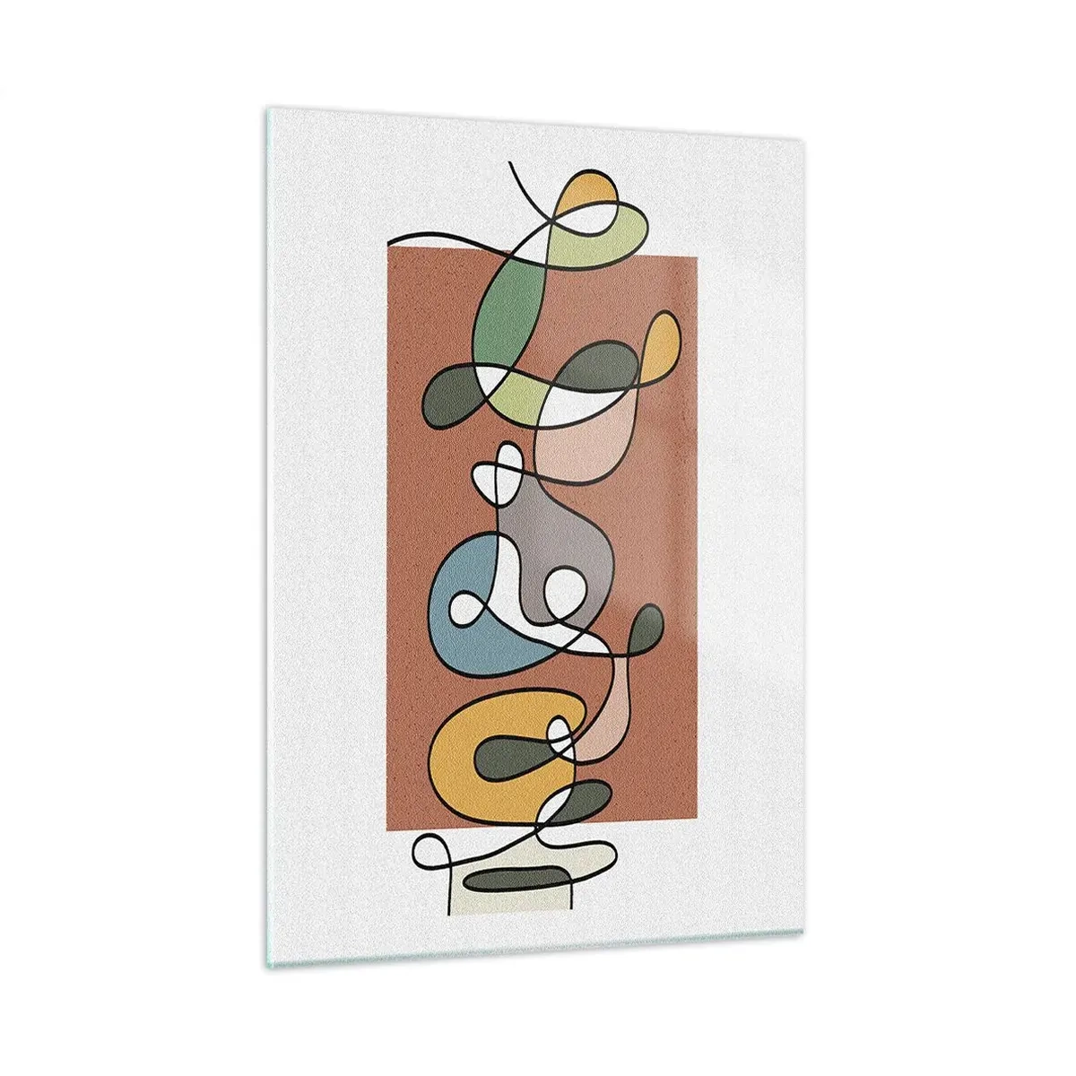 Schilderen op glas - Abstractie: kleurrijke dans - 50x70 cm