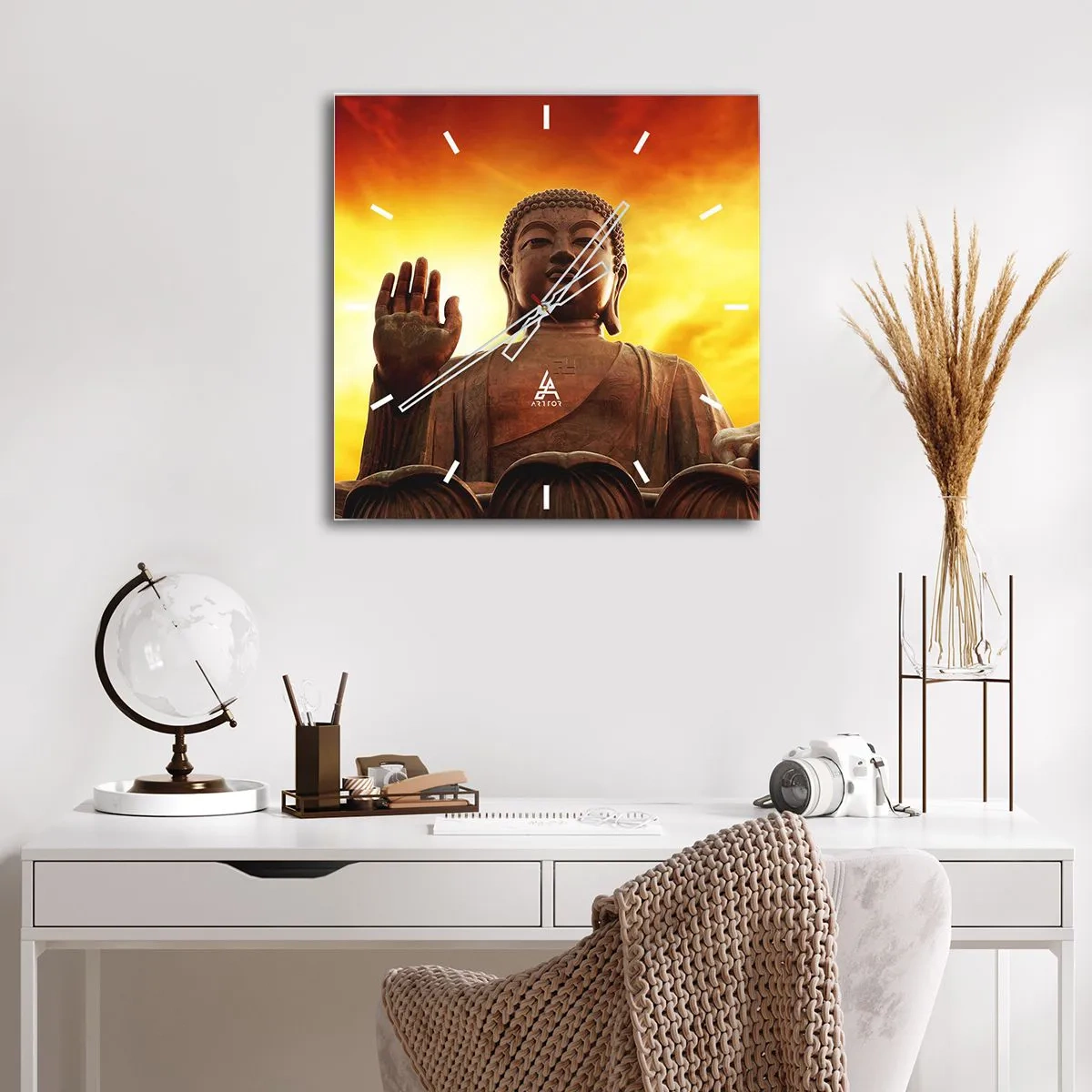 Wandklok - Klok - Vrede van de wereld - 30x30 cm